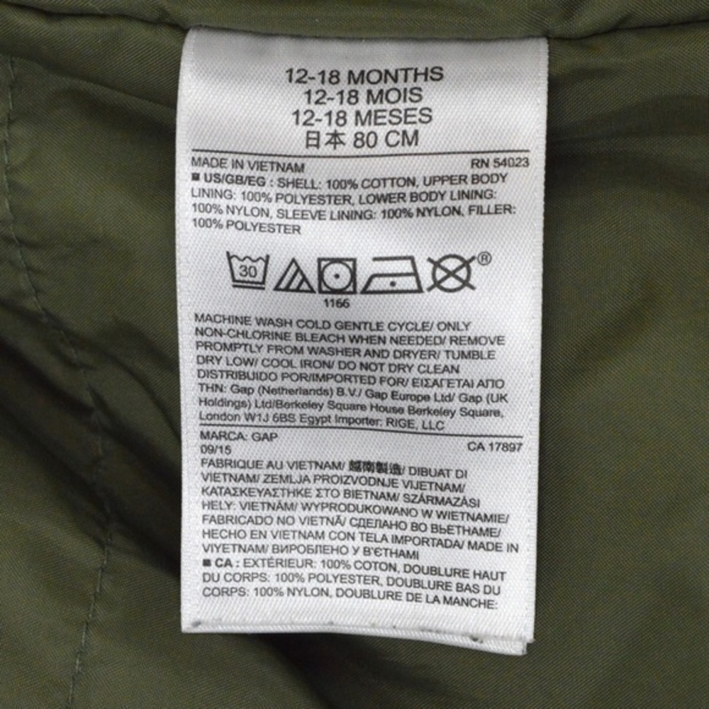 Baby GAP 3 in 1 Warm Fleece Lined Parka/Field Jacket, Desert Cactus Green 18-24M - Picture 7 of 12